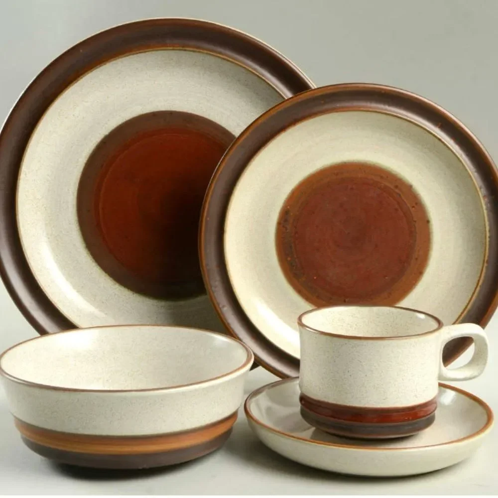 DENBY-LANGLEY 5 Piece Place Setting Potter's Wheel Rust Red more available